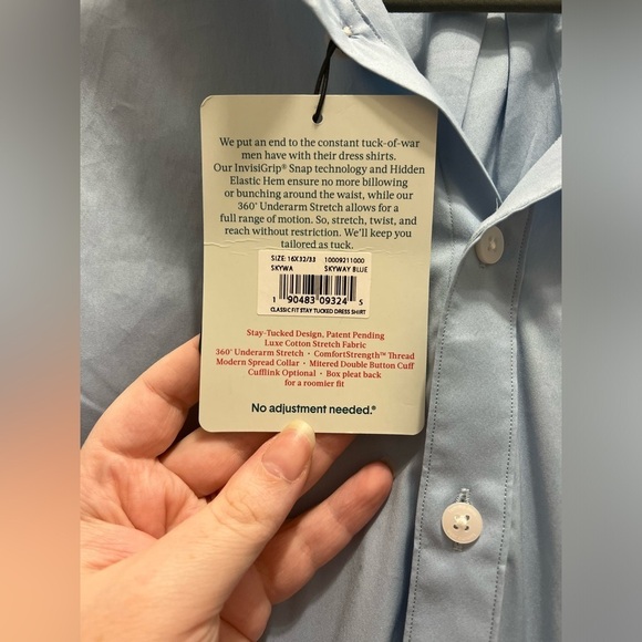 Tommy John bundle Classic Fit Stay Tucked Dress Shirt Button Down Size 16 32/33 - Picture 6 of 12